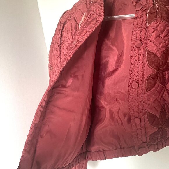 Free People Quinn Quilted Star Appliqué Jacket Cropped Boxy Oversized Rust Marsa - Picture 11 of 15